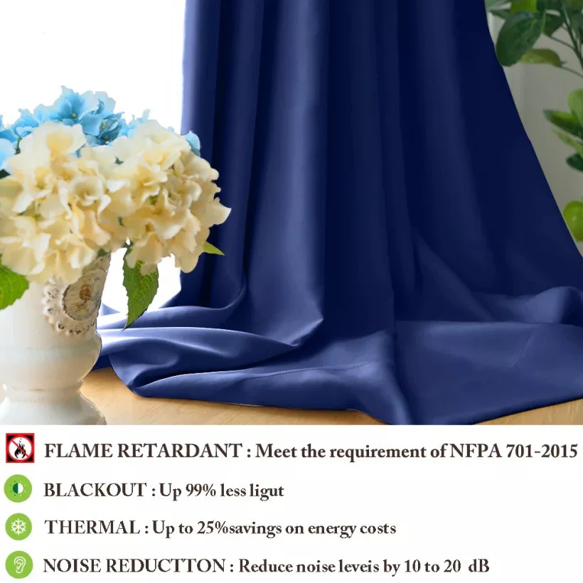 Suchoutdoor Flame Retardant Curtains, Grommet Top Silver, for Schools/Hospitals/Houses, 1 Panel - Image 16