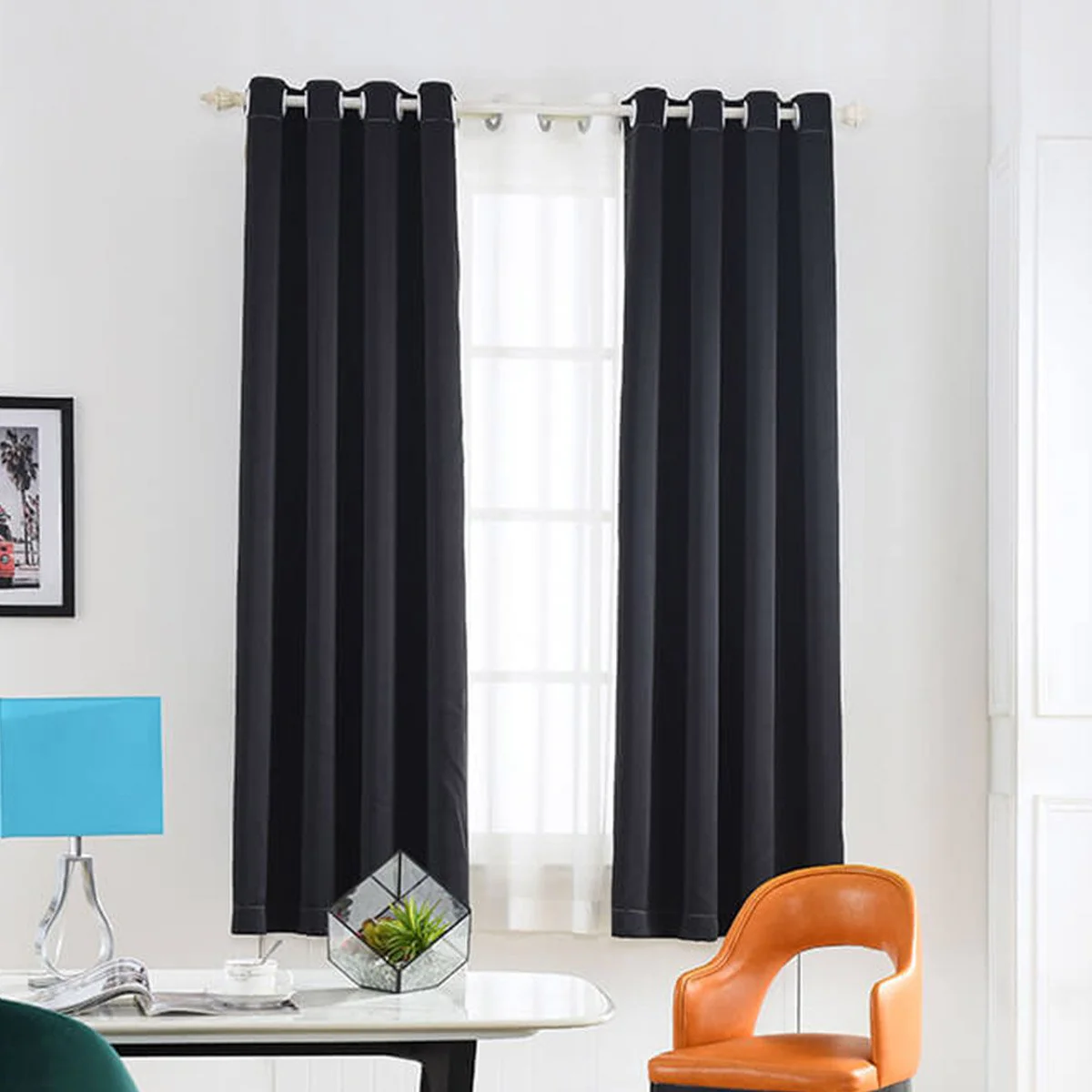 Suchoutdoor Flame Retardant Curtains, Grommet Top Silver, for Schools/Hospitals/Houses, 1 Panel - Image 17