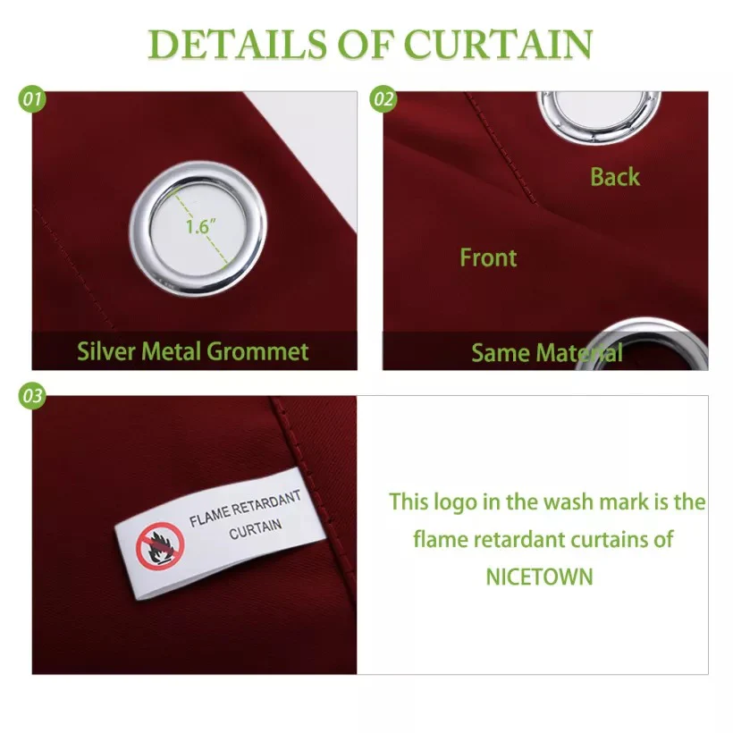 Suchoutdoor Flame Retardant Curtains, Grommet Top Silver, for Schools/Hospitals/Houses, 1 Panel - Image 23