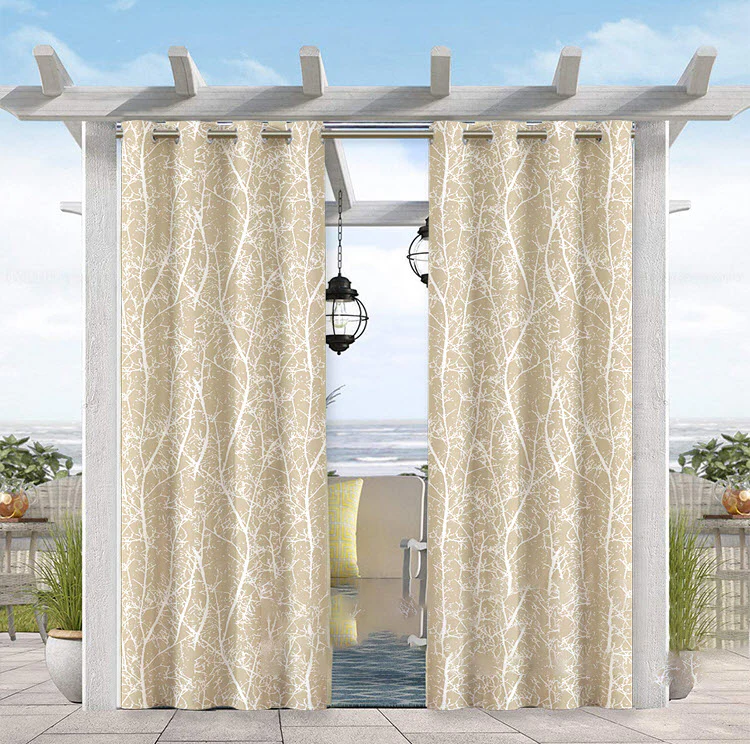 Floral Outdoor Waterproof Grommet Top Curtains, 1 Panel - Image 11