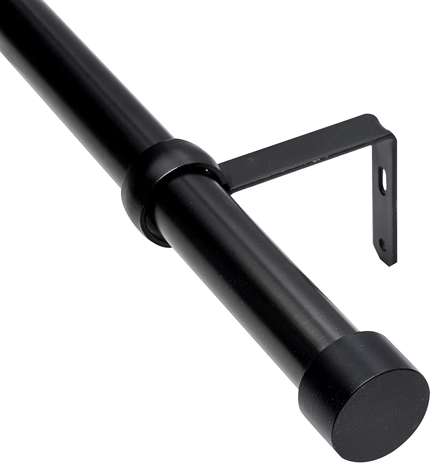 Suchoutdoor Black Curtain Rod, Includes 2 Matching Finials, Brackets & Hardware, 120'' to 180'' - Image 4