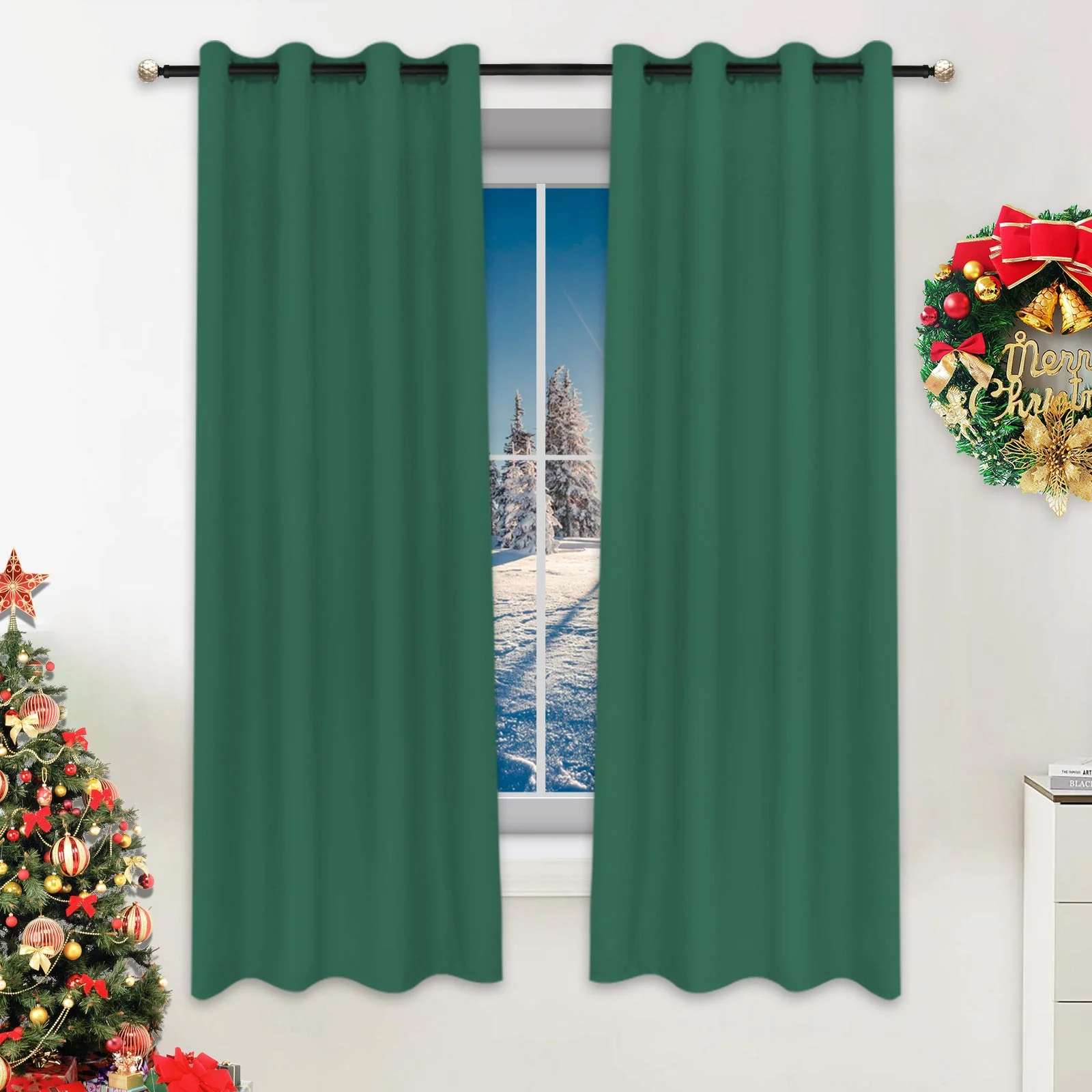 Indoor Grommet Top Curtains, Christmas Curtains, Red or Green Curtains, Indoor Christmas Red Curtains,1 Pcs - Image 10