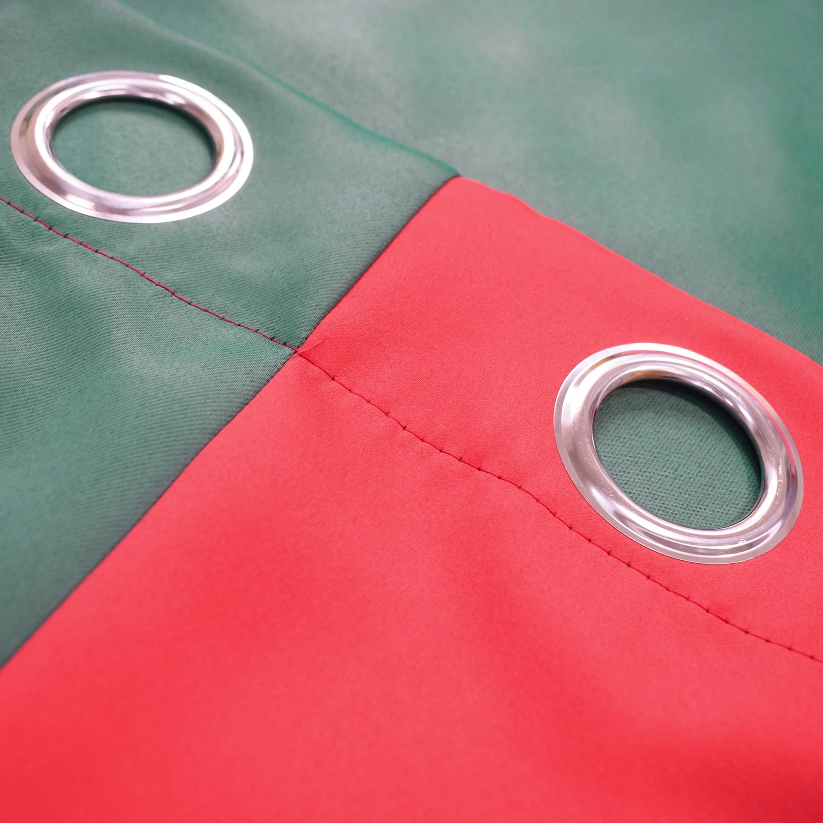 Indoor Grommet Top Curtains, Christmas Curtains, Red & Green Stitching Color Curtains, Indoor Christmas Curtains,2 Pcs - Image 15