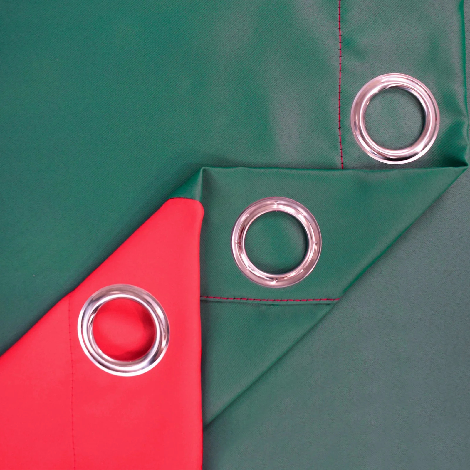 Indoor Grommet Top Curtains, Christmas Curtains, Red & Green Stitching Color Curtains, Indoor Christmas Curtains,2 Pcs - Image 18