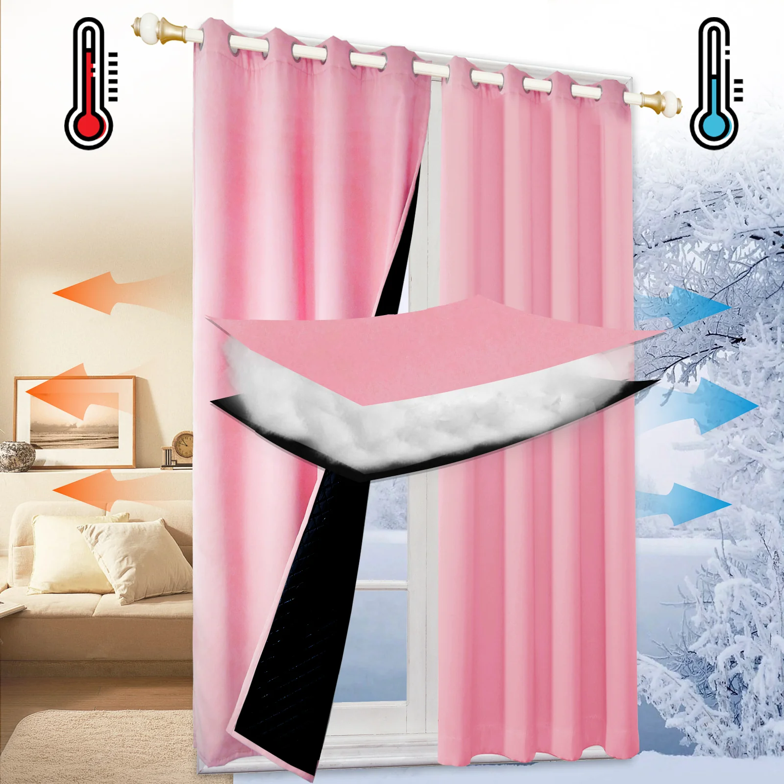 Outdoor Cold Proof Curtains to Reduce Noise Insulation Blackout, Cold Proof Outdoor Curtains - Image 19