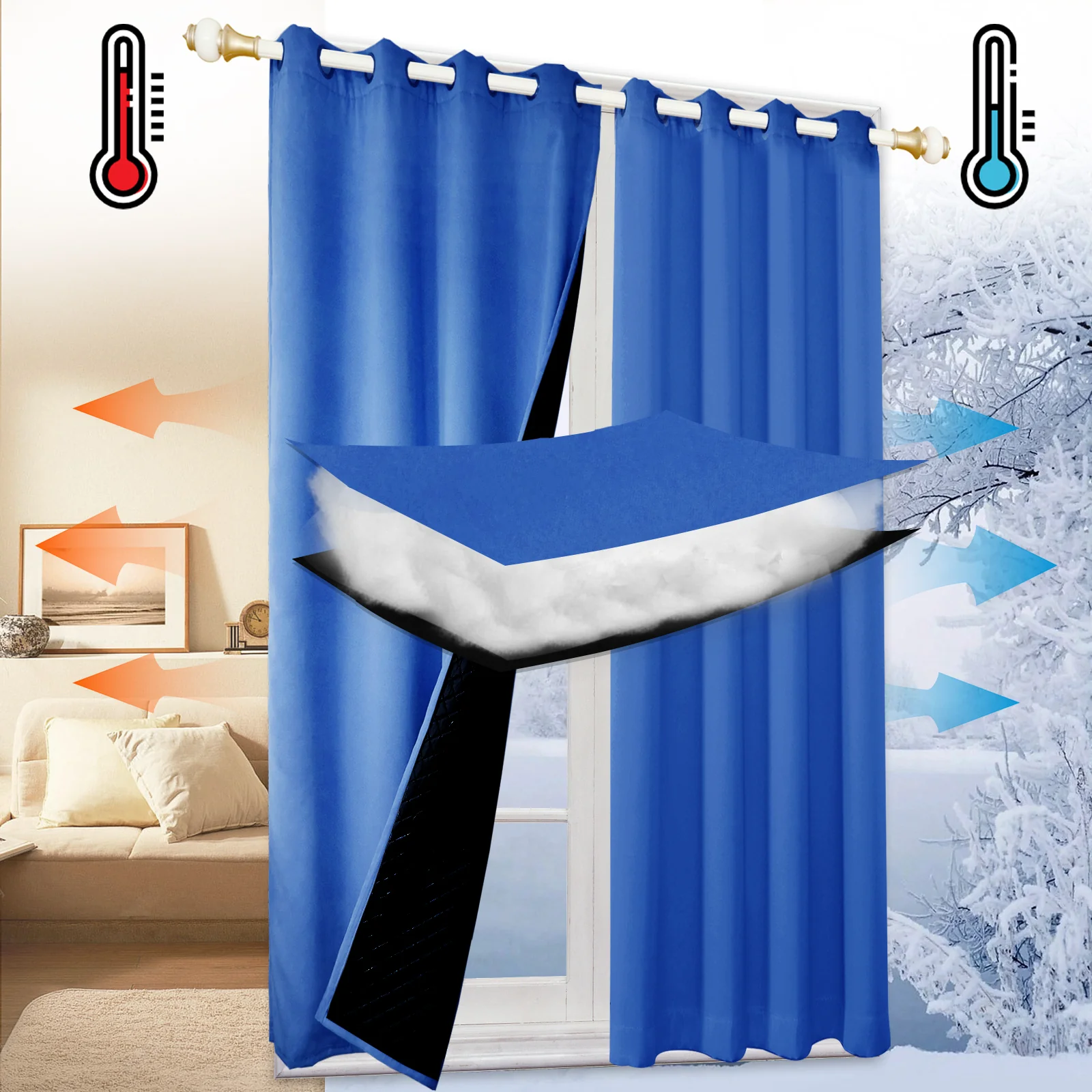 Outdoor Cold Proof Curtains to Reduce Noise Insulation Blackout, Cold Proof Outdoor Curtains - Image 31