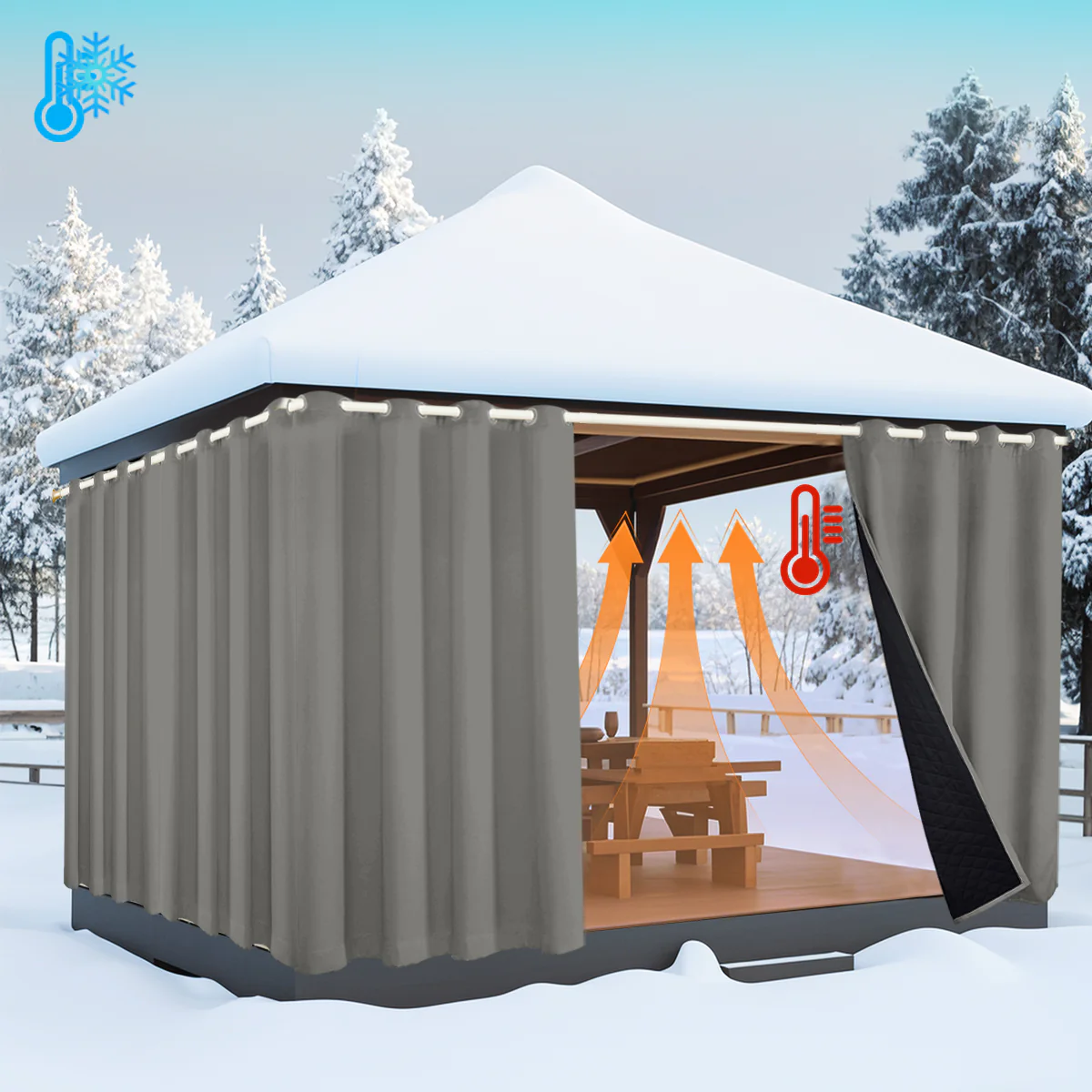 Outdoor Cold Proof Curtains to Reduce Noise Insulation Blackout, Cold Proof Outdoor Curtains - Image 35