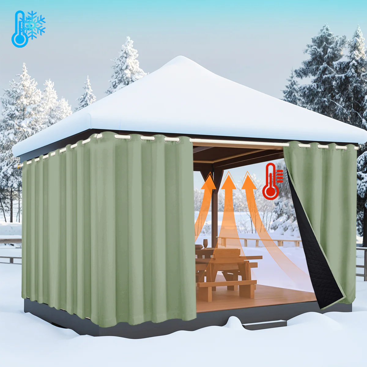 Outdoor Cold Proof Curtains to Reduce Noise Insulation Blackout, Cold Proof Outdoor Curtains - Image 36
