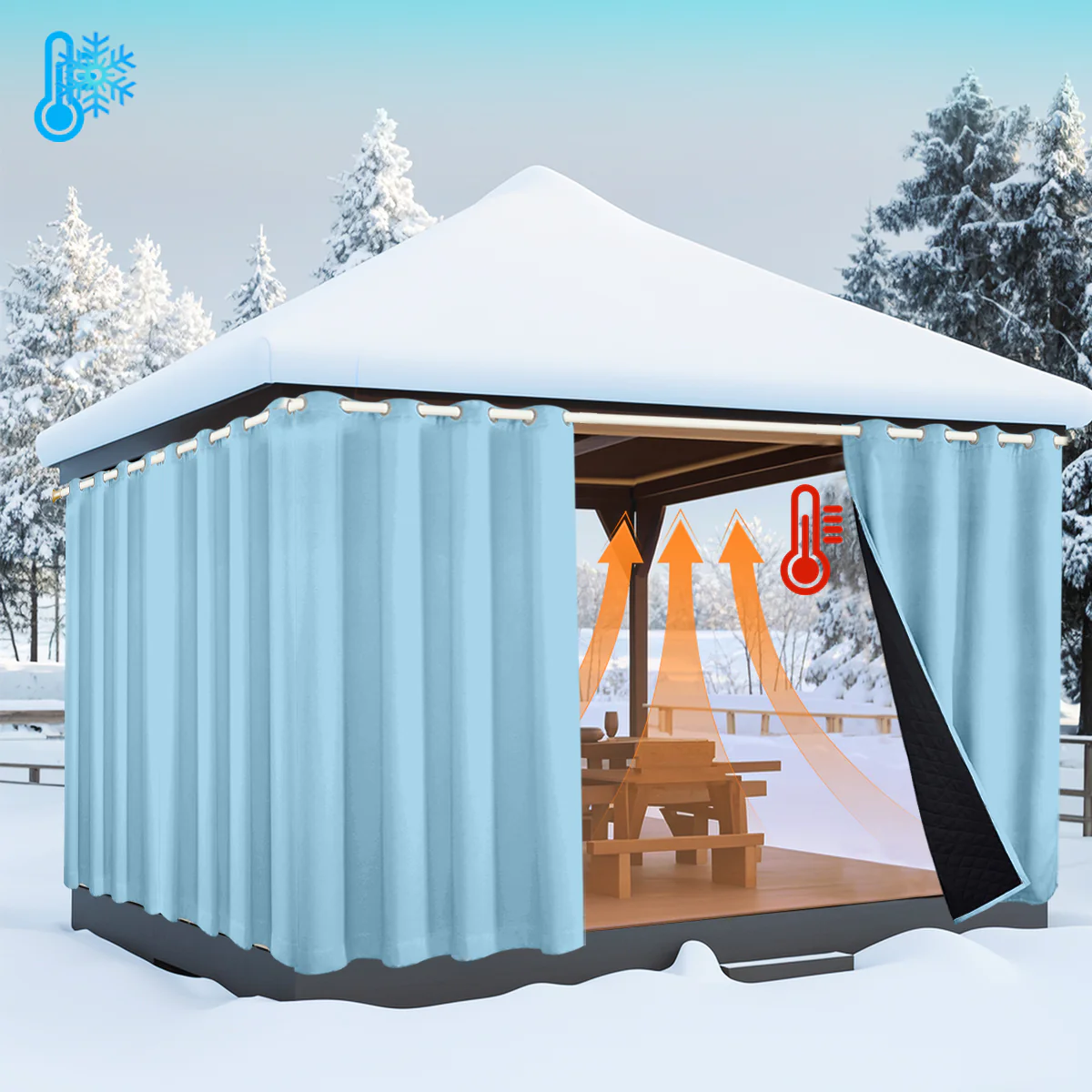 Outdoor Cold Proof Curtains to Reduce Noise Insulation Blackout, Cold Proof Outdoor Curtains - Image 37
