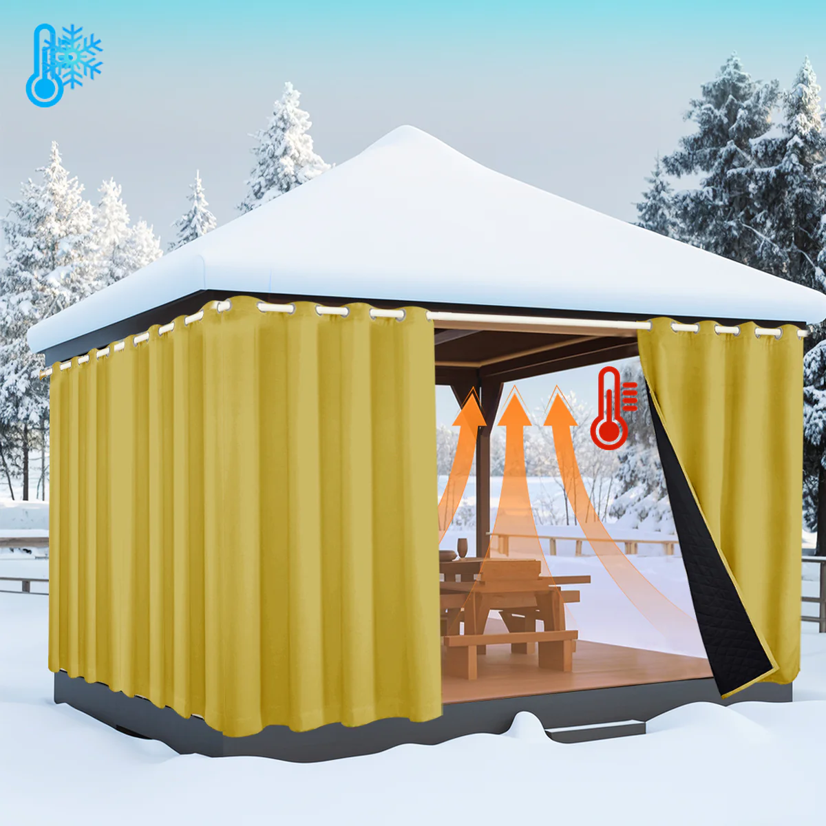 Outdoor Cold Proof Curtains to Reduce Noise Insulation Blackout, Cold Proof Outdoor Curtains - Image 40