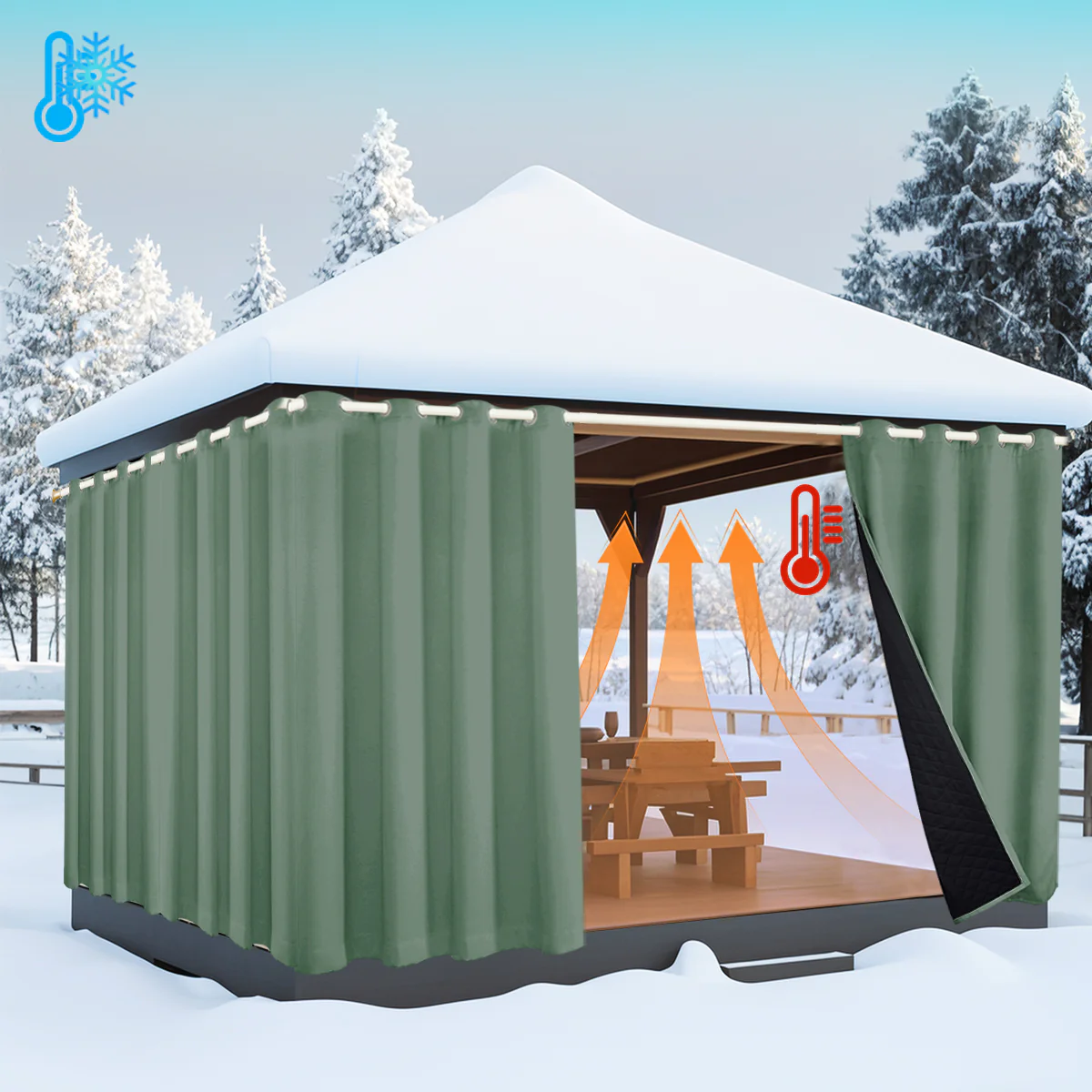 Outdoor Cold Proof Curtains to Reduce Noise Insulation Blackout, Cold Proof Outdoor Curtains - Image 41