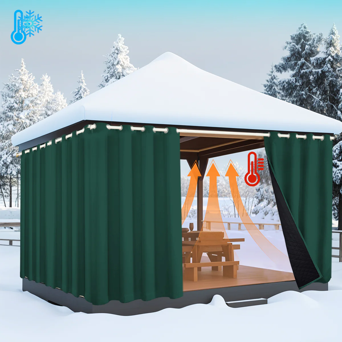 Outdoor Cold Proof Curtains to Reduce Noise Insulation Blackout, Cold Proof Outdoor Curtains - Image 42
