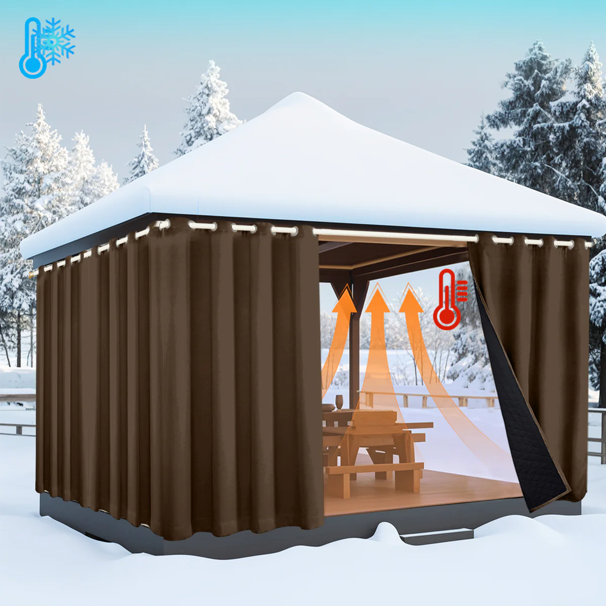 Outdoor Cold Proof Curtains to Reduce Noise Insulation Blackout, Cold Proof Outdoor Curtains - Image 43