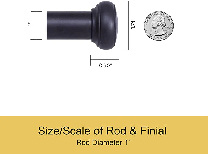 Suchoutdoor Black Or Brushed Nickel Adjustable Curtain Rod, 37"-72" & 72” -144” - Image 12