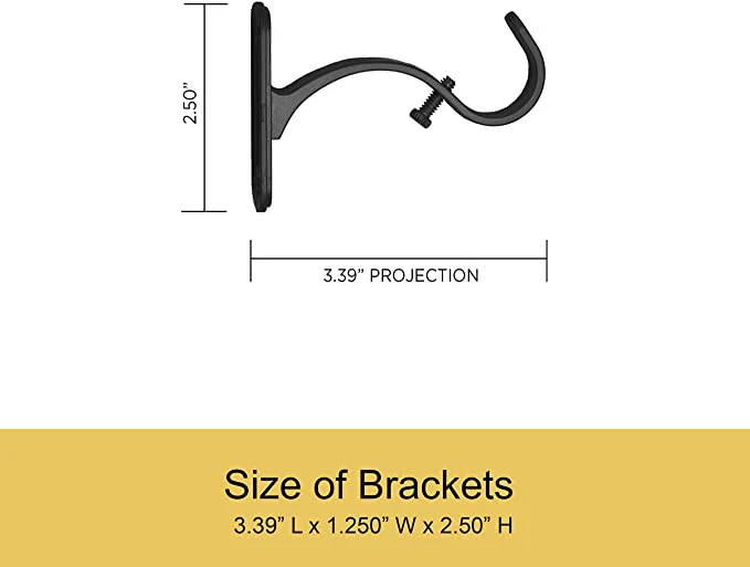 Suchoutdoor Black Or Brushed Nickel Adjustable Curtain Rod, 37"-72" & 72” -144” - Image 13