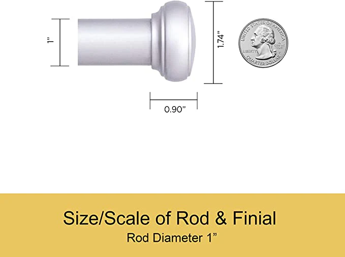 Suchoutdoor Black Or Brushed Nickel Adjustable Curtain Rod, 37"-72" & 72” -144” - Image 15