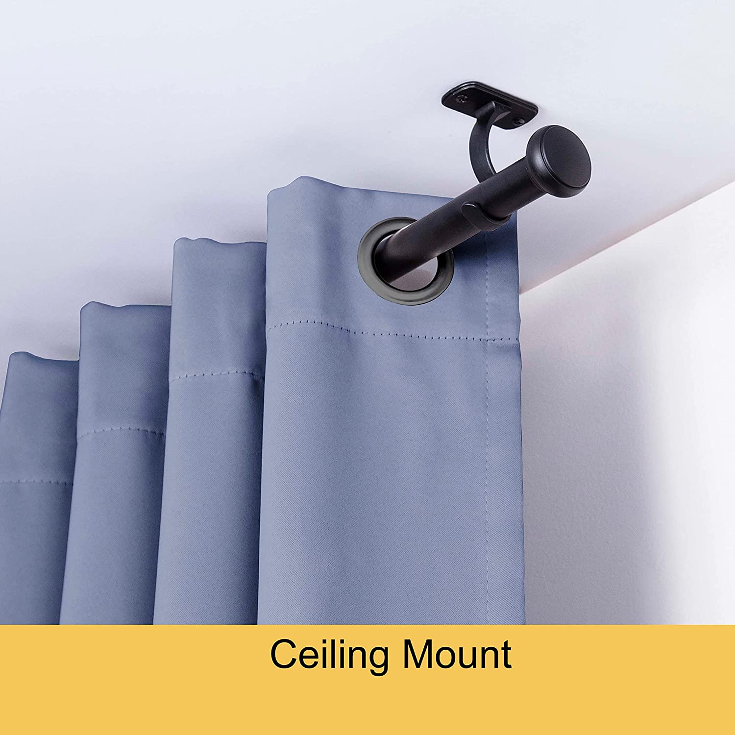 Suchoutdoor Black Or Brushed Nickel Adjustable Curtain Rod, 37"-72" & 72” -144” - Image 4