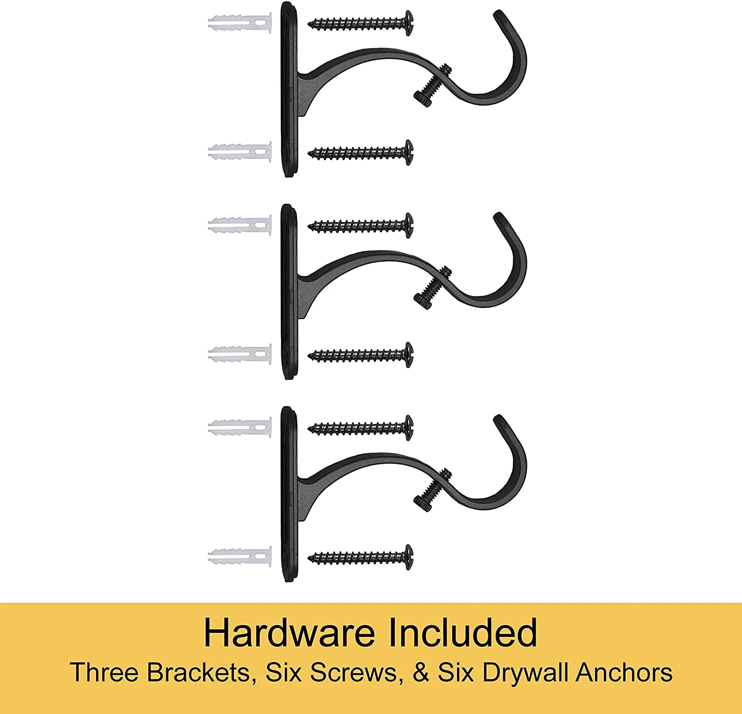 Suchoutdoor Black Or Brushed Nickel Adjustable Curtain Rod, 37"-72" & 72” -144” - Image 5