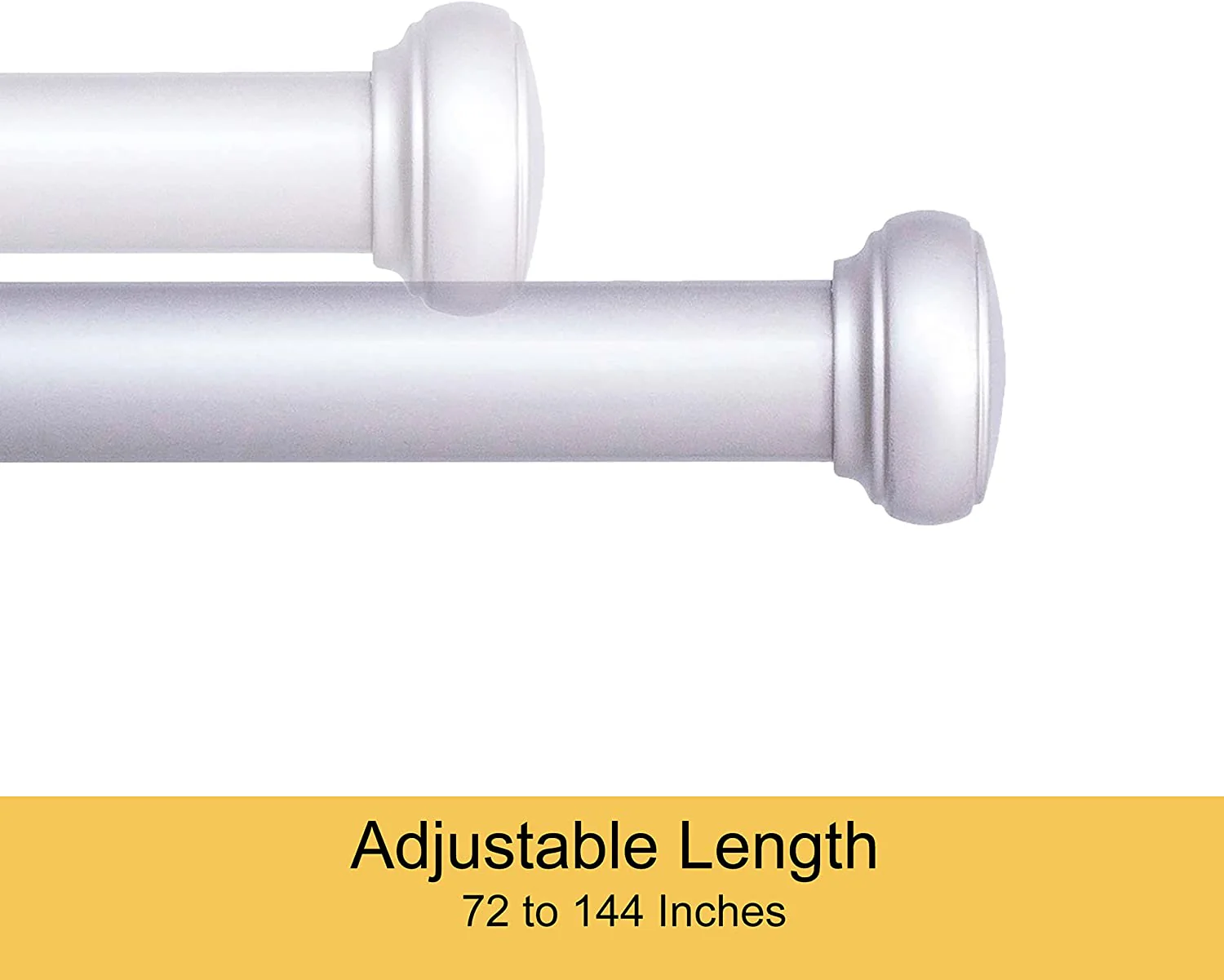 Suchoutdoor Black Or Brushed Nickel Adjustable Curtain Rod, 37"-72" & 72” -144” - Image 7
