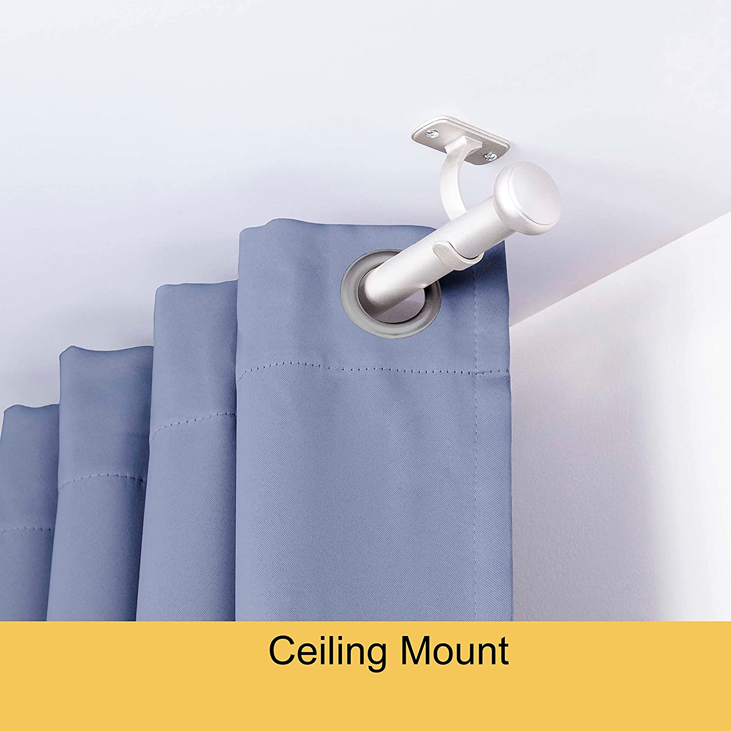 Suchoutdoor Black Or Brushed Nickel Adjustable Curtain Rod, 37"-72" & 72” -144” - Image 9