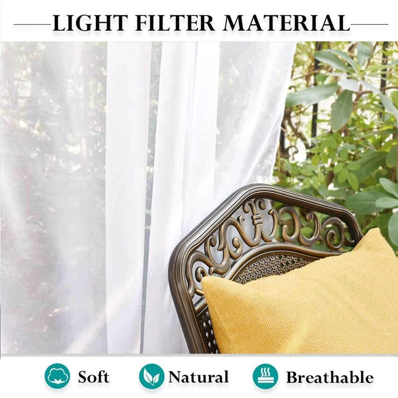 Suchoutdoor Outdoor Waterproof Curtains Sheer, Velcro Tab Top, for Porch/Pavilion/Patio, 1 Panel - Image 5