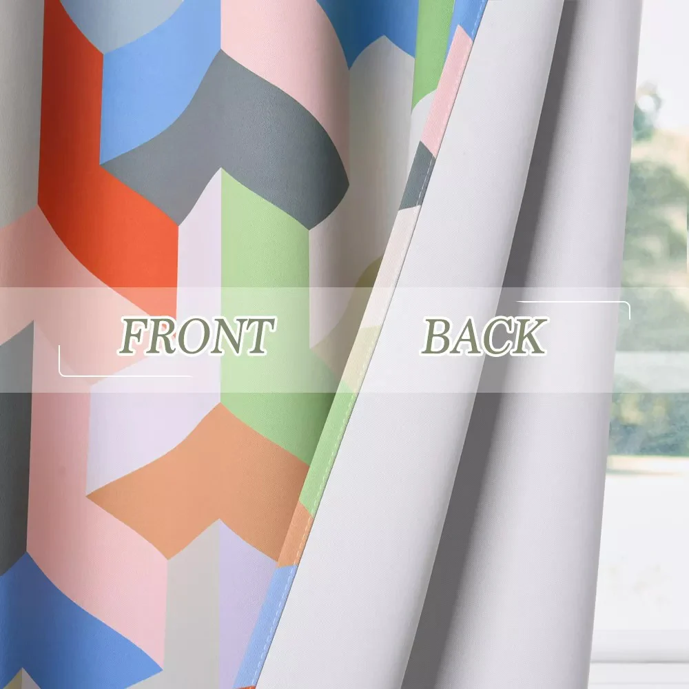 Suchoutdoor Printing Flame Retardant Curtains, Grommet Top Silver, for Schools/Hospitals/Houses, 1 Panel - Image 17