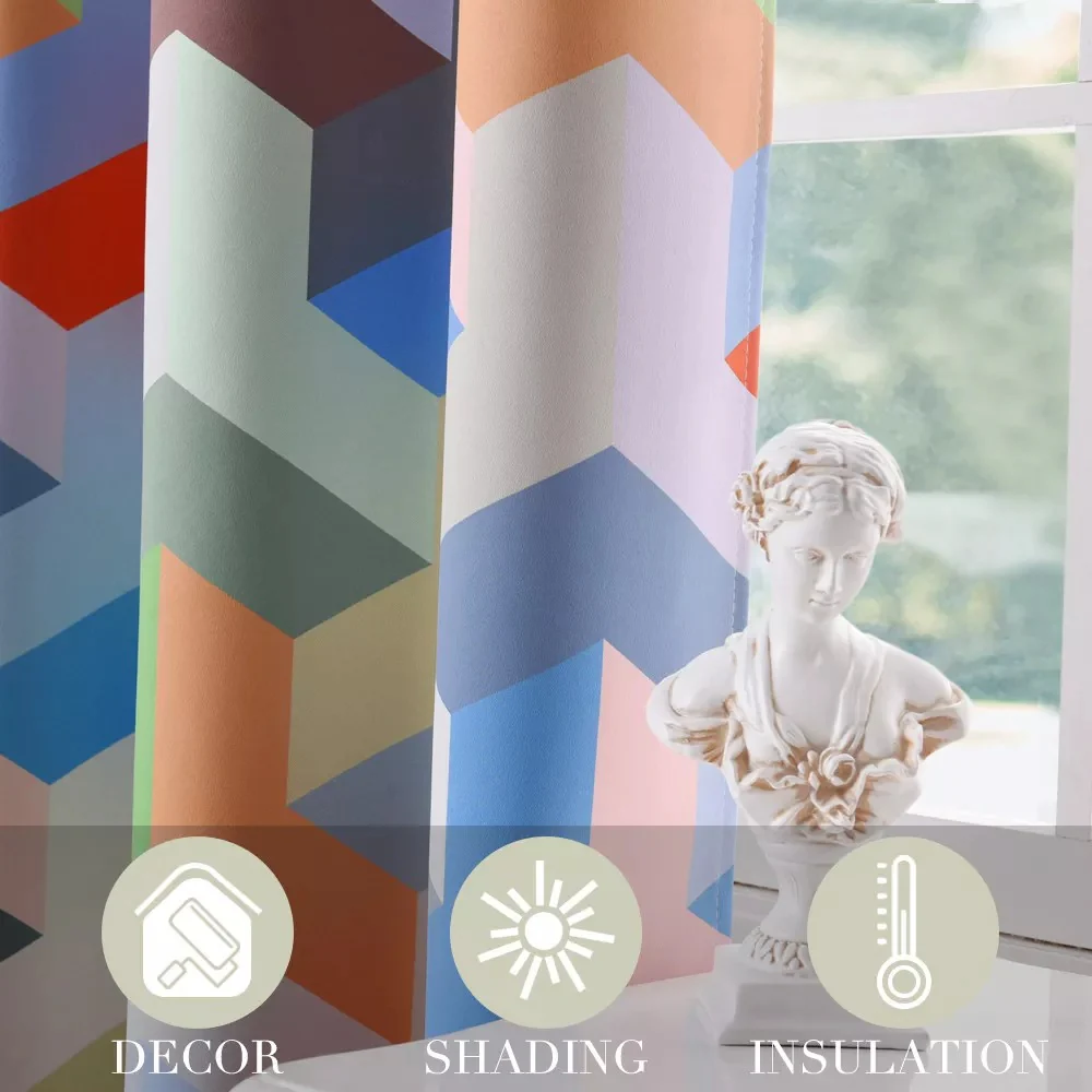 Suchoutdoor Printing Flame Retardant Curtains, Grommet Top Silver, for Schools/Hospitals/Houses, 1 Panel - Image 19