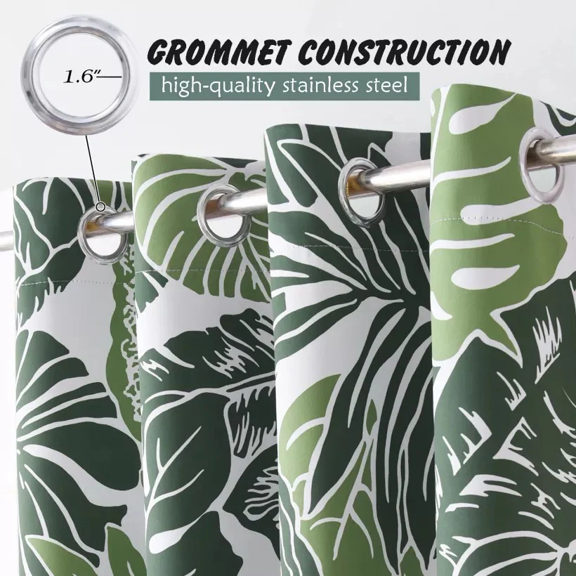 Suchoutdoor Printing Flame Retardant Curtains, Grommet Top Silver, for Schools/Hospitals/Houses, 1 Panel - Image 3