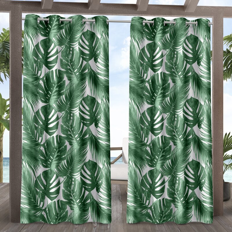 Printing Floral Outdoor Waterproof Grommet Top , Bottom or Tab Top Curtains, 1 Panel - Image 9