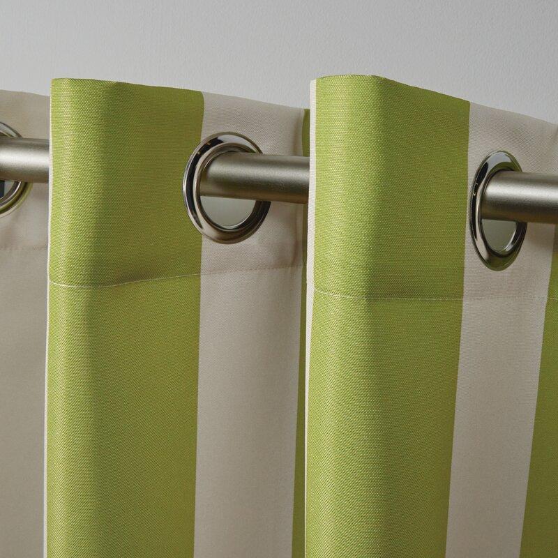 Striped Outdoor Waterproof Grommet Top Curtains, 1 Panel - Image 6