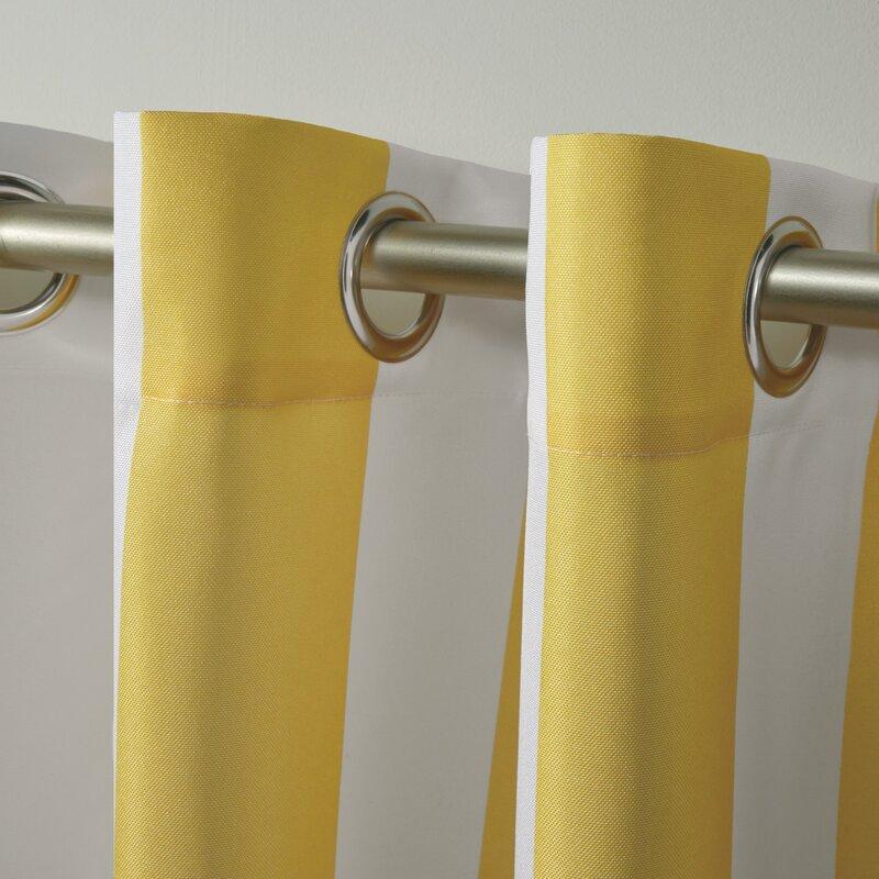 Striped Outdoor Waterproof Grommet Top Curtains, 1 Panel - Image 9