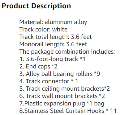 Upgraded White Aluminum Curtain Track, with Curved track, Can be Used as an Extension Track Rod, Ceiling or Wall mount, Indoor or Outdoor - Image 10