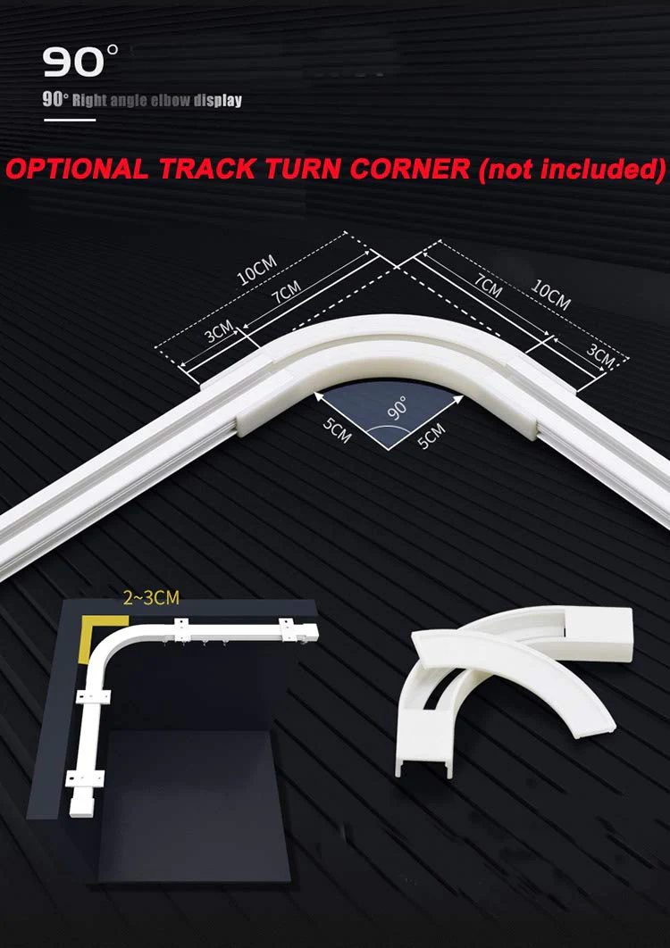 Upgraded White Aluminum Curtain Track, with Curved track, Can be Used as an Extension Track Rod, Ceiling or Wall mount, Indoor or Outdoor - Image 16