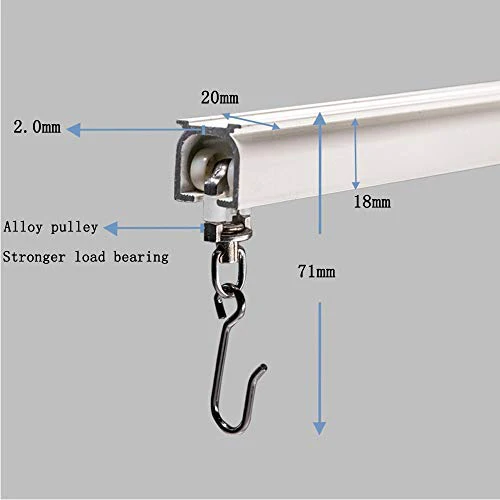 Upgraded White Aluminum Curtain Track, with Curved track, Can be Used as an Extension Track Rod, Ceiling or Wall mount, Indoor or Outdoor - Image 22