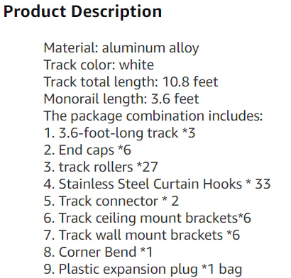 Upgraded White Aluminum Curtain Track, with Curved track, Can be Used as an Extension Track Rod, Ceiling or Wall mount, Indoor or Outdoor - Image 29