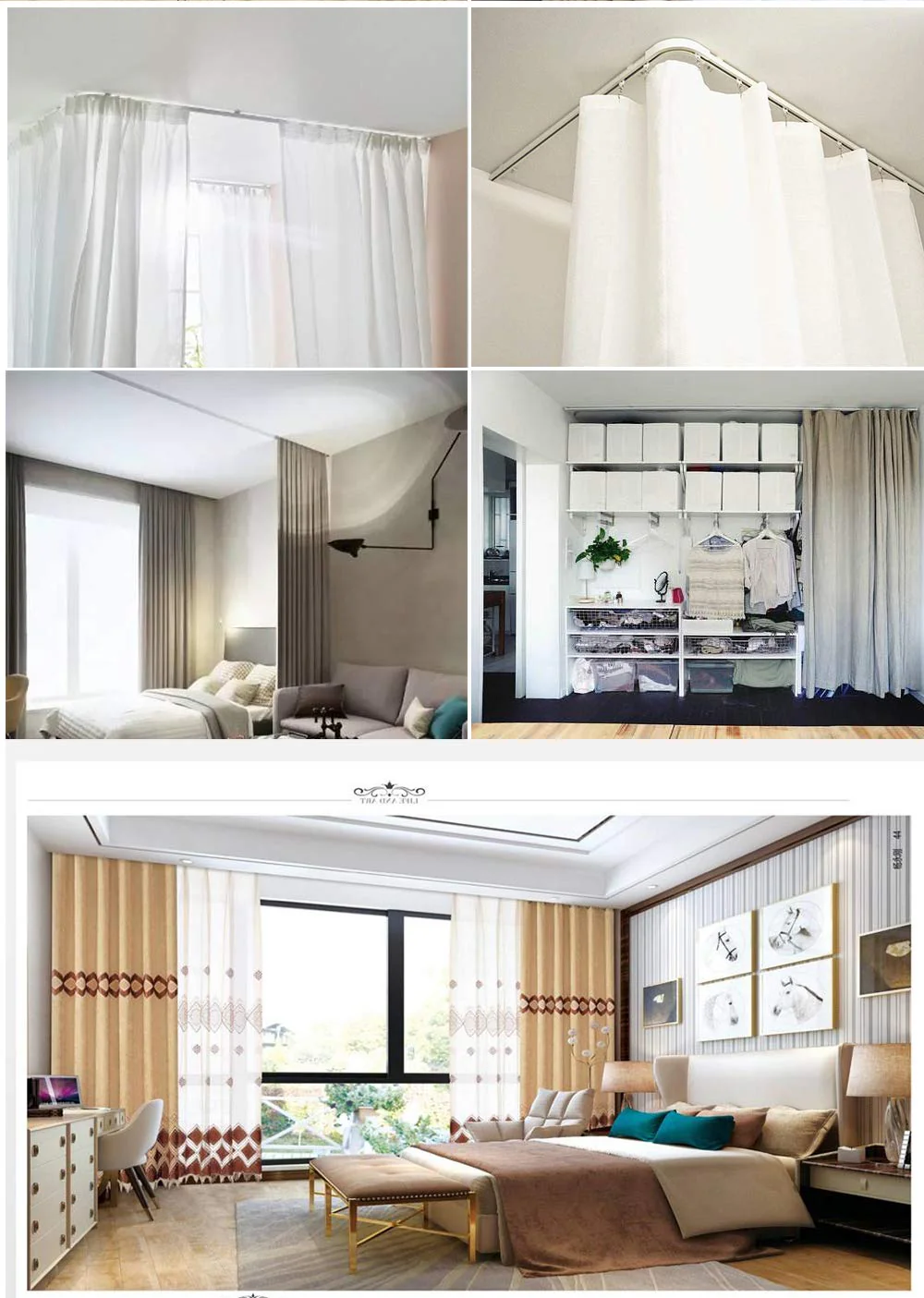 Upgraded White Aluminum Curtain Track, with Curved track, Can be Used as an Extension Track Rod, Ceiling or Wall mount, Indoor or Outdoor - Image 34