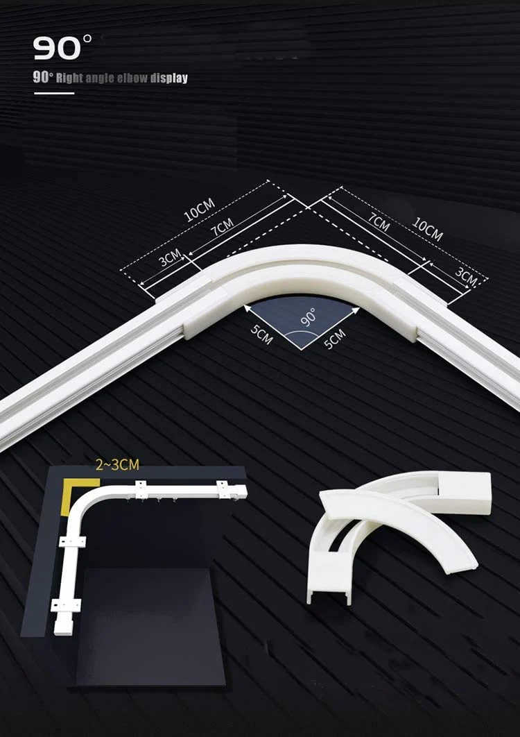 Upgraded White Aluminum Curtain Track, with Curved track, Can be Used as an Extension Track Rod, Ceiling or Wall mount, Indoor or Outdoor - Image 43