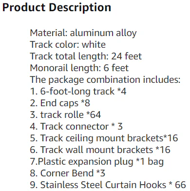 Upgraded White Aluminum Curtain Track, with Curved track, Can be Used as an Extension Track Rod, Ceiling or Wall mount, Indoor or Outdoor - Image 55