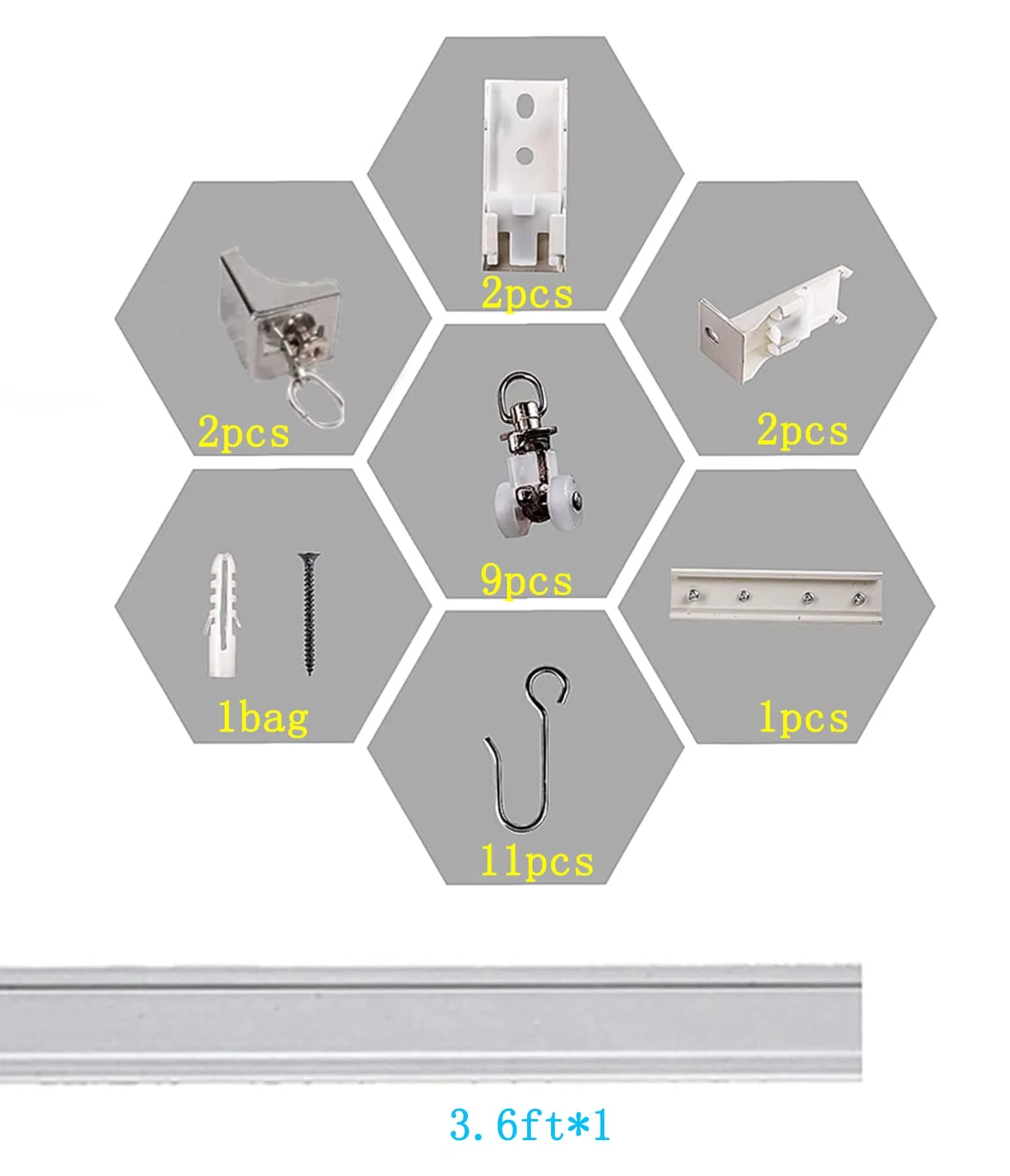 Upgraded White Aluminum Curtain Track, with Curved track, Can be Used as an Extension Track Rod, Ceiling or Wall mount, Indoor or Outdoor - Image 7