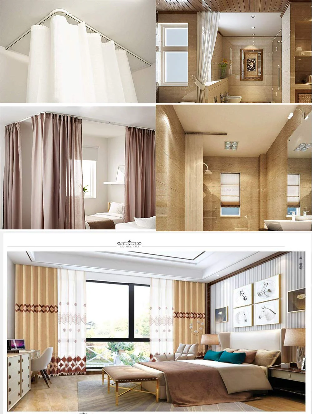 Upgraded White Aluminum Curtain Track, with Curved track, Can be Used as an Extension Track Rod, Ceiling or Wall mount, Indoor or Outdoor - Image 8