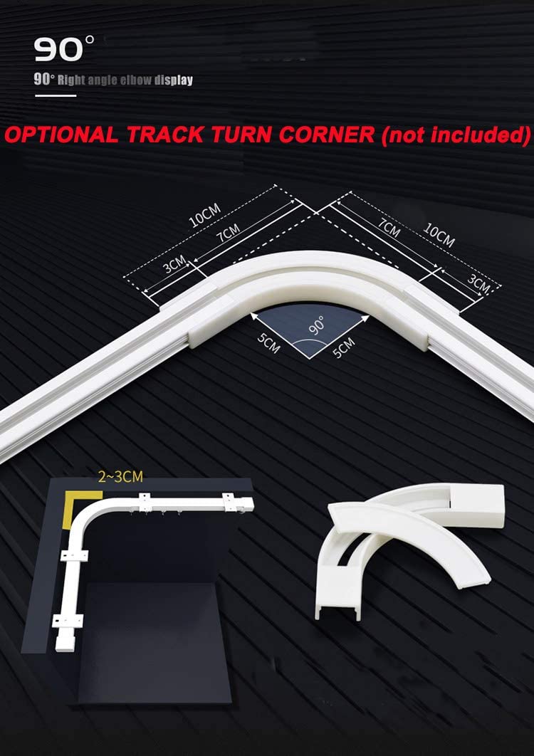 Upgraded White Aluminum Curtain Track, with Curved track, Can be Used as an Extension Track Rod, Ceiling or Wall mount, Indoor or Outdoor - Image 9