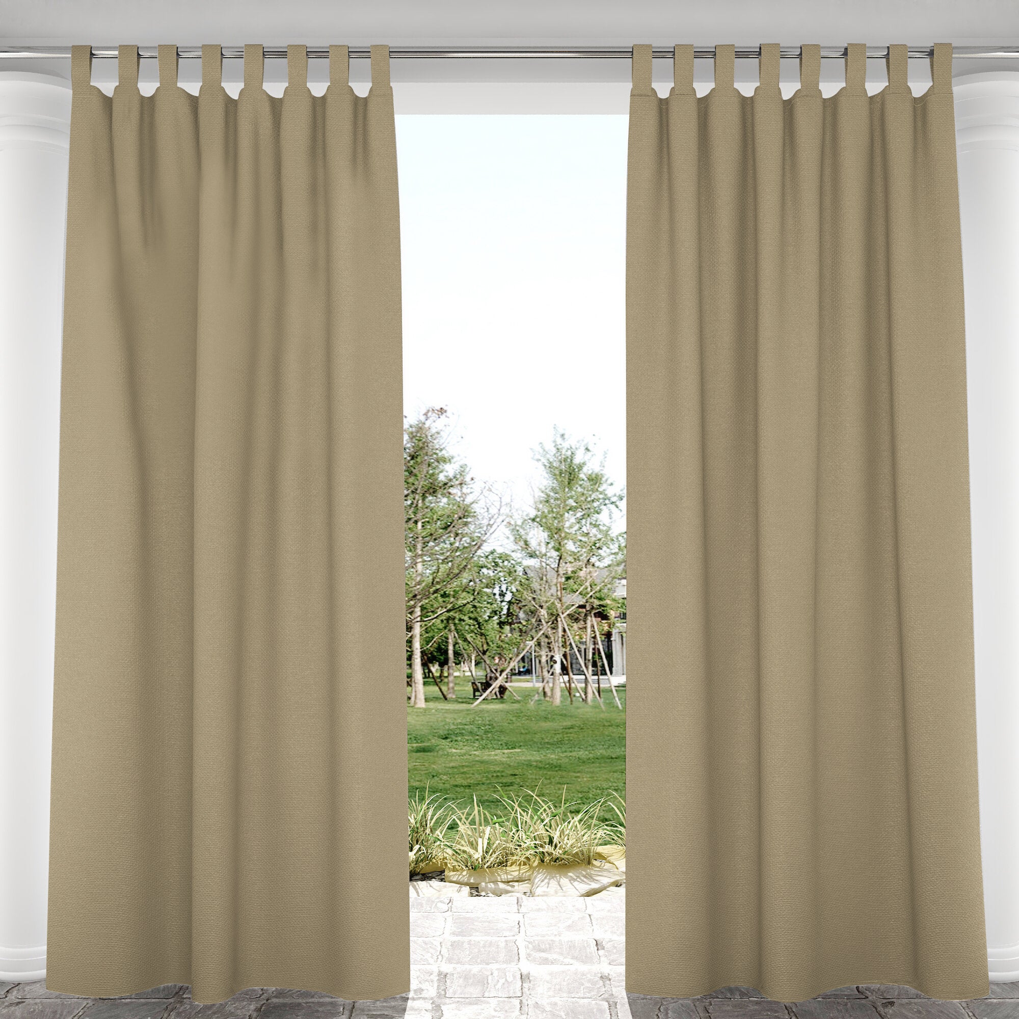 Suchoutdoor Outdoor Waterproof Curtains, Velcro Tab Top, for Porch/Pavilion/Patio, 1 Panel - Image 65
