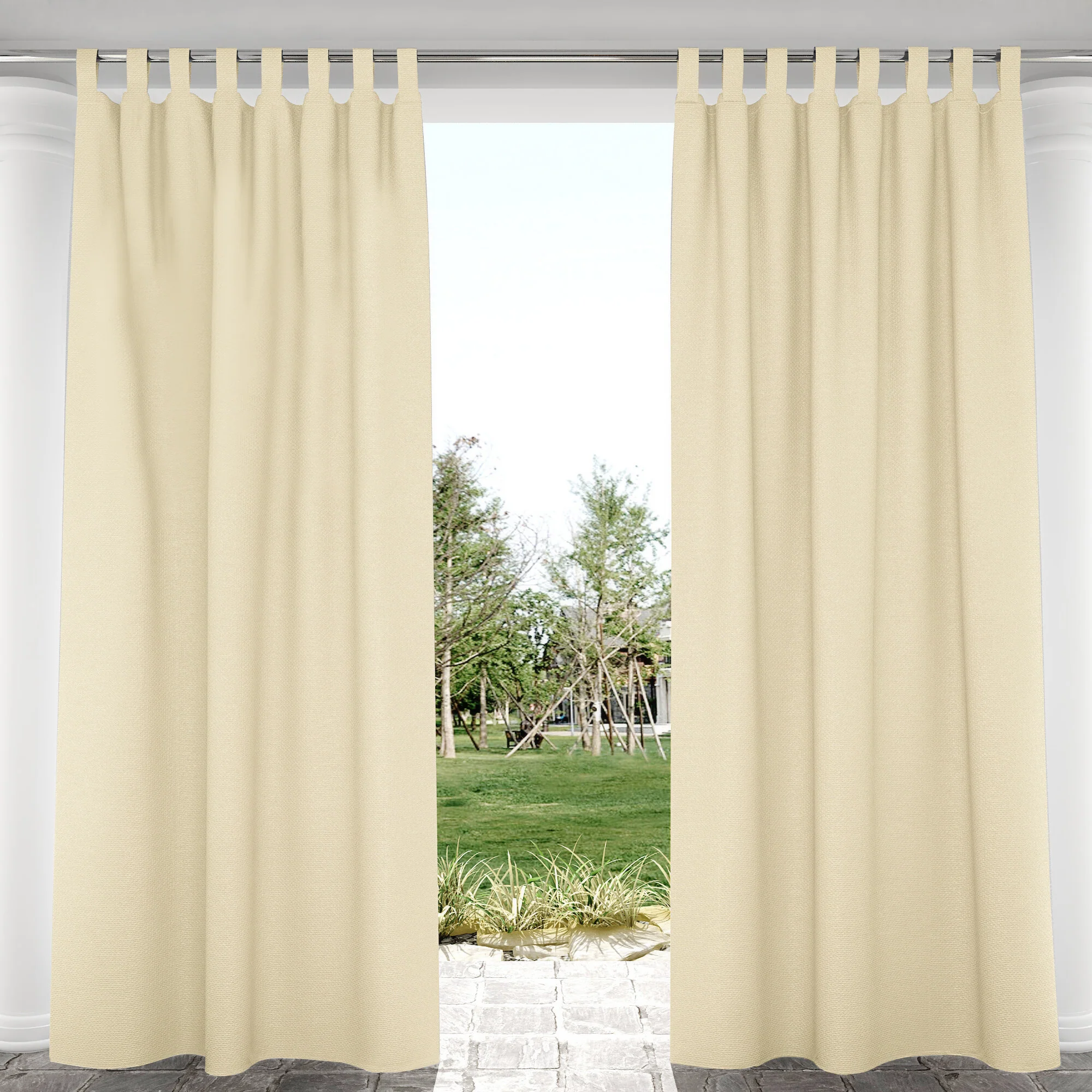Suchoutdoor Outdoor Waterproof Curtains, Velcro Tab Top, for Porch/Pavilion/Patio, 1 Panel - Image 8