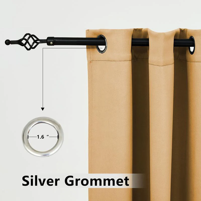 Suchoutdoor Outdoor Waterproof Curtains, Grommet Top Silver, for Porch/Pavilion/Patio, 1 Panel - Image 24