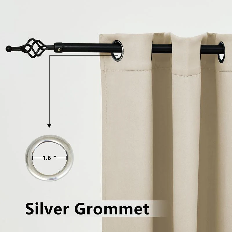 Suchoutdoor Outdoor Waterproof Curtains, Grommet Top Silver, for Porch/Pavilion/Patio, 1 Panel - Image 4