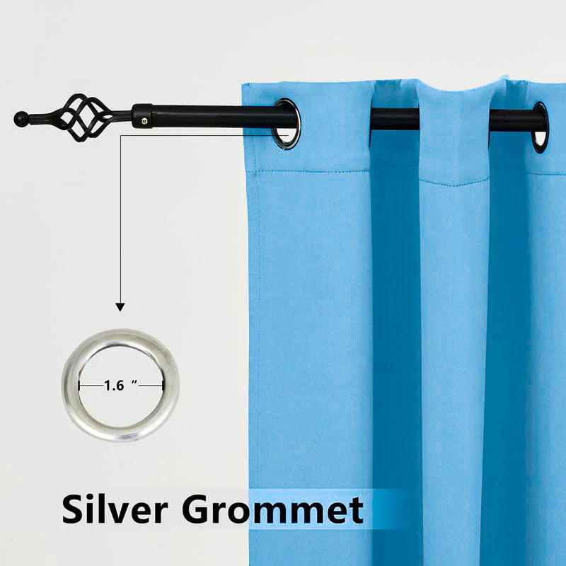 Suchoutdoor Outdoor Waterproof Curtains, Grommet Top Silver, for Porch/Pavilion/Patio, 1 Panel - Image 40