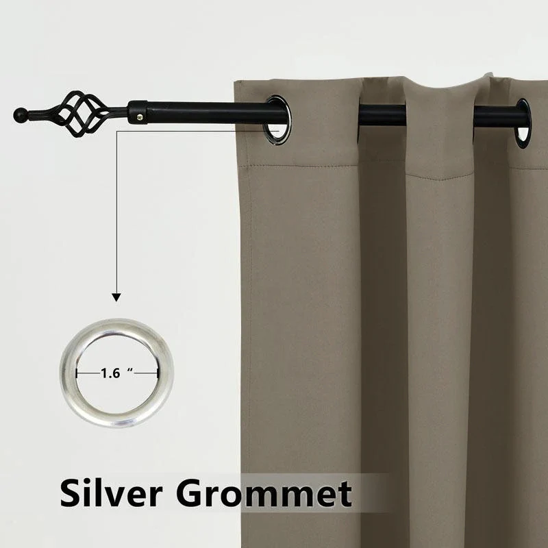 Suchoutdoor Outdoor Waterproof Curtains, Grommet Top Silver, for Porch/Pavilion/Patio, 1 Panel - Image 56