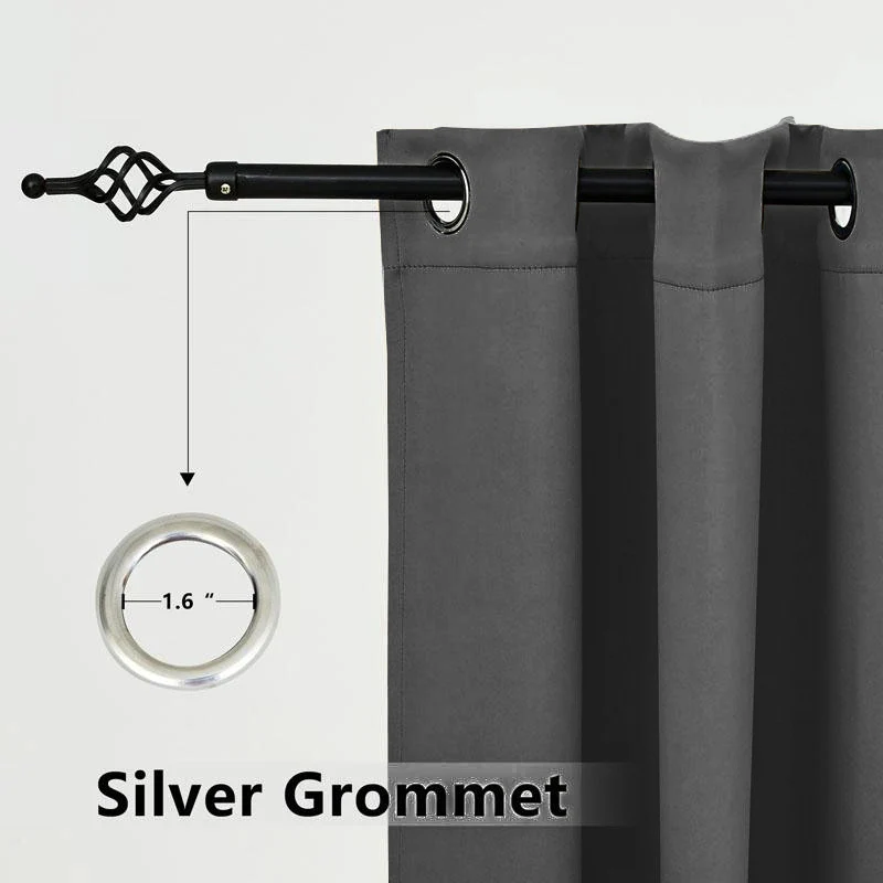 Suchoutdoor Outdoor Waterproof Curtains, Grommet Top Silver, for Porch/Pavilion/Patio, 1 Panel - Image 76