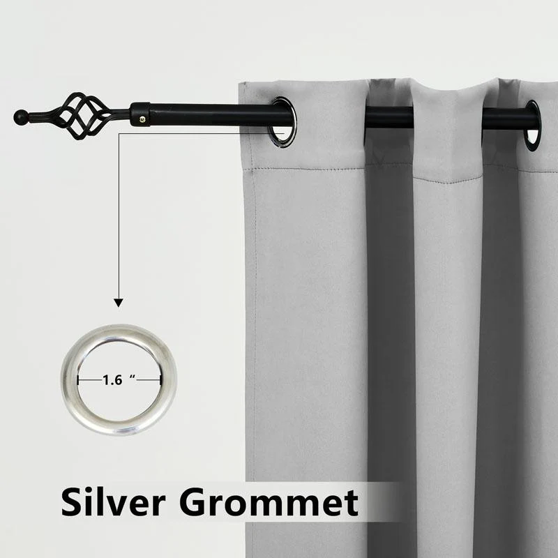 Suchoutdoor Outdoor Waterproof Curtains, Grommet Top Silver, for Porch/Pavilion/Patio, 1 Panel - Image 8