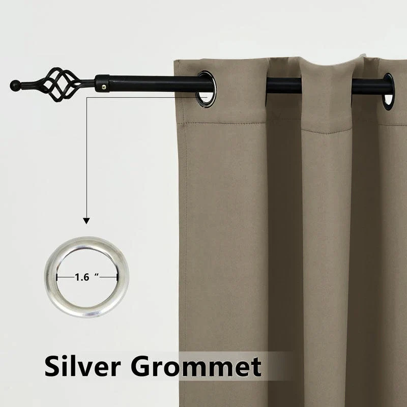 Suchoutdoor Outdoor Waterproof Curtains, Grommet Top Silver, for Porch/Pavilion/Patio, 1 Panel - Image 96